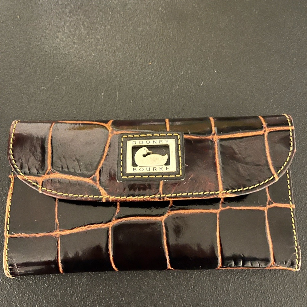 Dooney & Bourke Black Croc Embossed Wallet